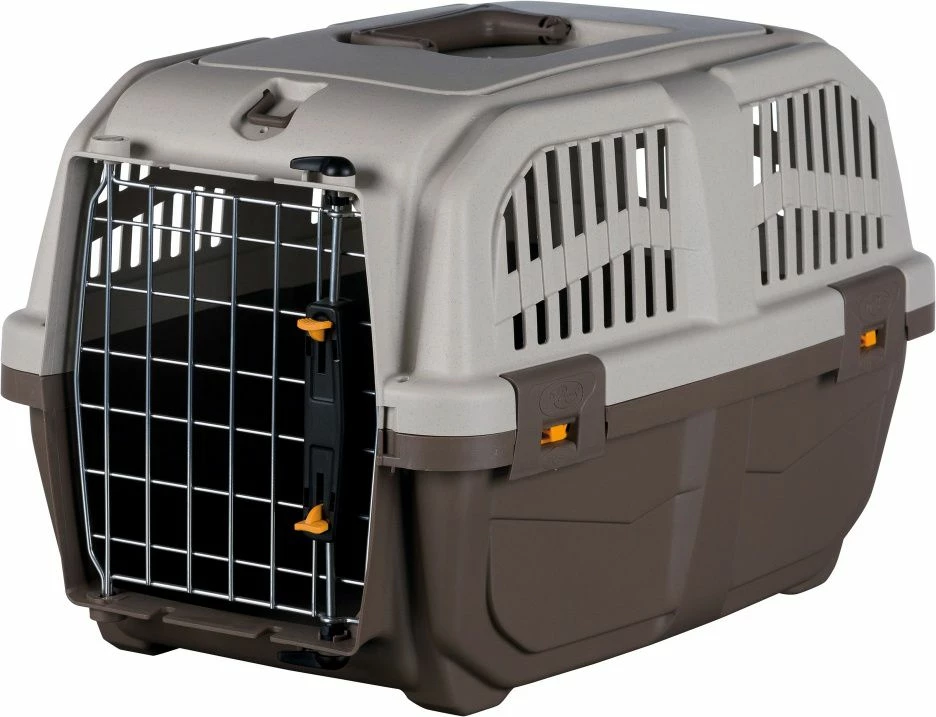 Transporter për qen Trixie Skudo 40×39×60 cm, deri 24 kg, gri e errët/rërë