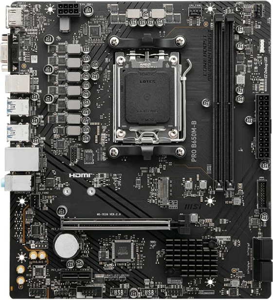 Pllakë amë MSI PRO B650M-B, AMD, Socket AM5, 96 GB, e zezë