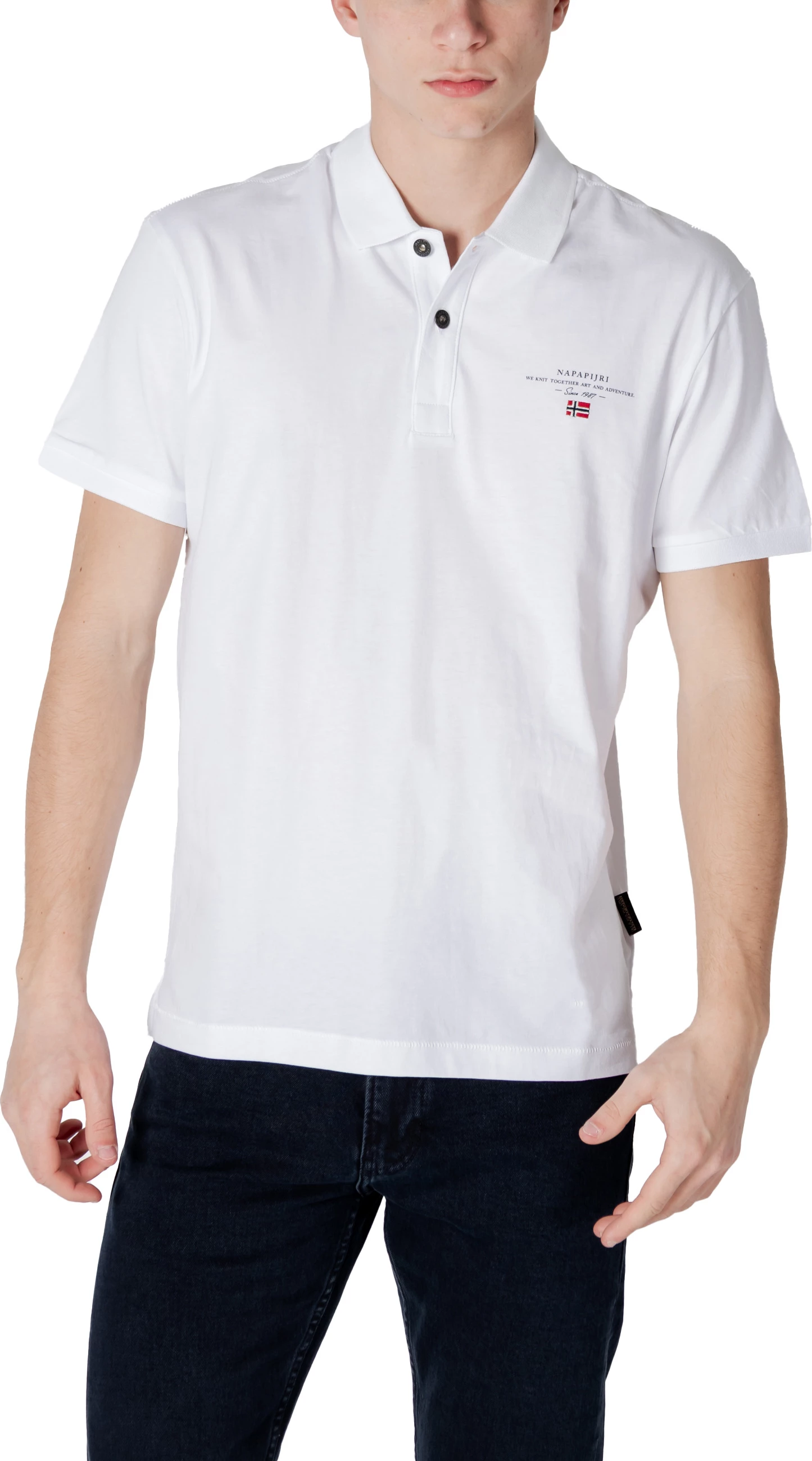 Maicë polo për meshkuj Napapijri ELBAS JERSEY NP0A4GB4, e bardhë