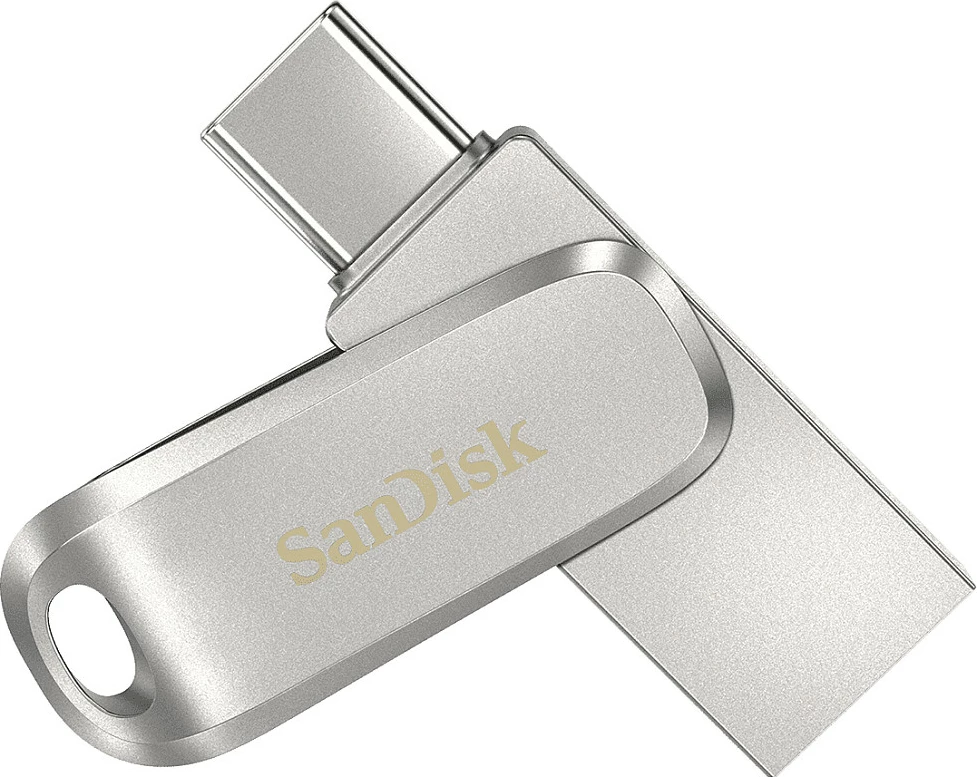 USB SanDisk Ultra Dual Drive Luxe, 64 GB, USB Type-A / USB Type-C, 3.2 Gen 1, 150 MB/s, Inox