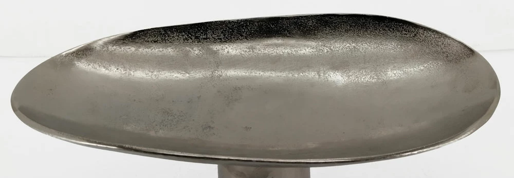 Pjatë dekorative Dune, alumin, ngjyrë argjendi-nikel, 46x26x18cm