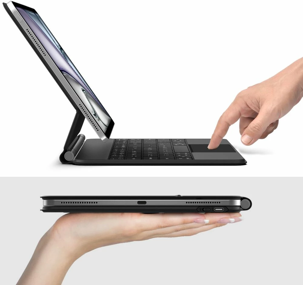Mbështjellës me tastierë Tech-Protect Smartcase Magnetic për iPad Pro 12.9" 2020/2021/2022, iPad Air 13" 2024/2025, E zezë