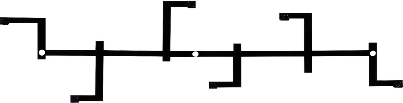 Varëse muri prej metali Wallity, Strip, e zezë, 60x16cm