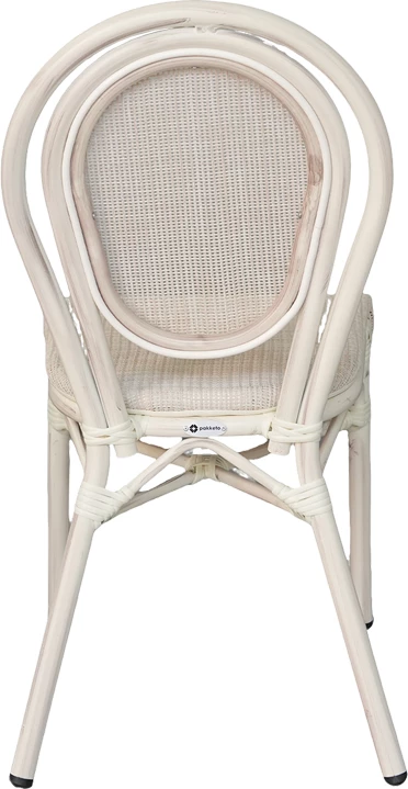 Karrige e grumbullueshme Nacia, alumin-tekstilen, e bardhë, 45x59x85cm