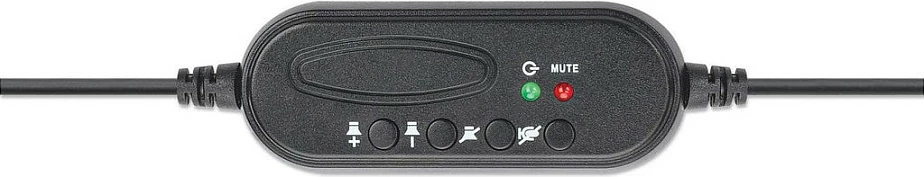 Kufje me mikrofon MANHATTAN Mono USB, USB-A, monaurale, të zeza