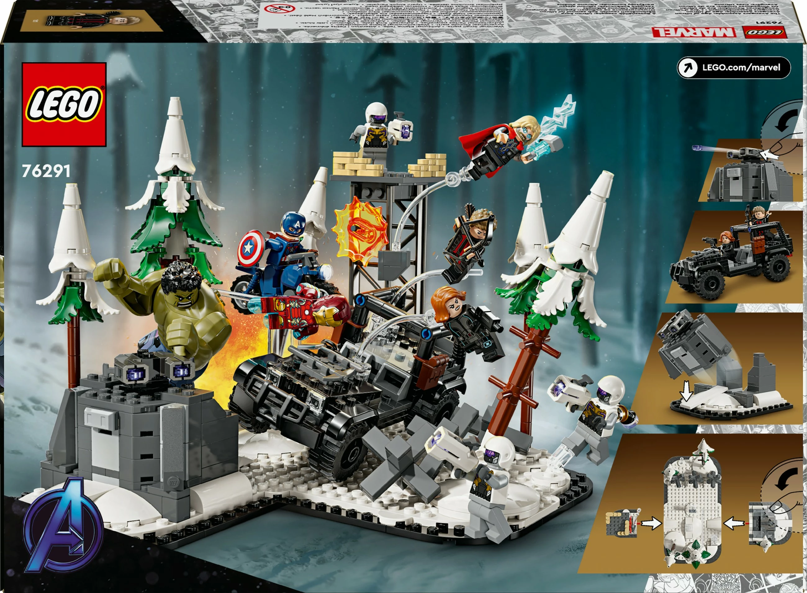 Set ndërtimi LEGO Marvel 76291 Avengers Assemble: Age of Ultron, 613 pjesë, multikolor