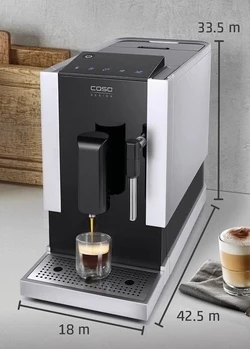 Makinë kafeje automatike CASO Café Crema One 1881, 1350W, 1.2L, 19 bar, e zezë/argjend