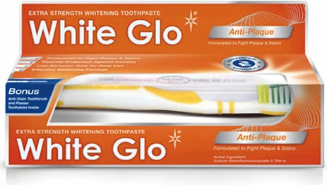 Pastë dhëmbësh me furçë White Glo Anti-Plaque Whitening 100ml