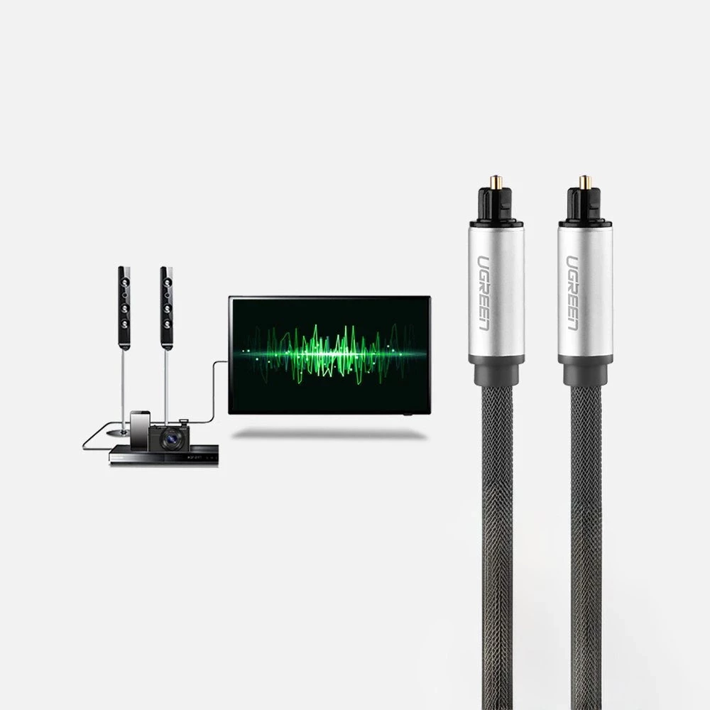 Kabllo optike audio Ugreen AV108 10539, Toslink/SPDIF, 1m, Gri