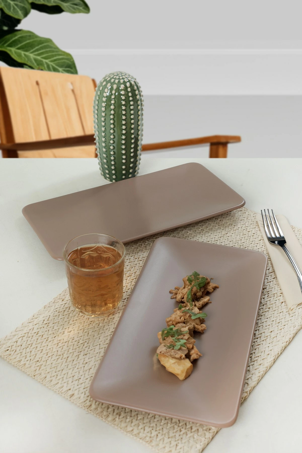 Set pjatash servirëse, 2 copë, ngjyrë taupe, Hermia Concept, ST032002F977A000000MAKYK00