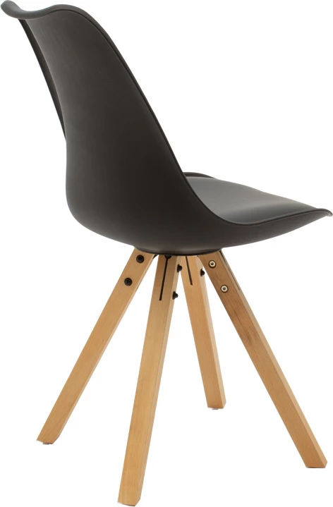 Tavolinë me karrige Julita-Caron, 5 pjesë, MDF, ngjyrë e zezë-natyrale, D80x76cm