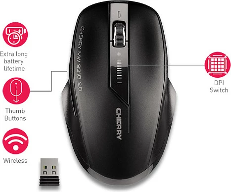 Maus Cherry MW 2310 2.0, Wireless, 2400 DPI, Zi