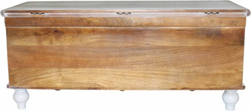 Arkë dekorative prej druri mango, ngjyrë e bardhë, 115x44x50cm