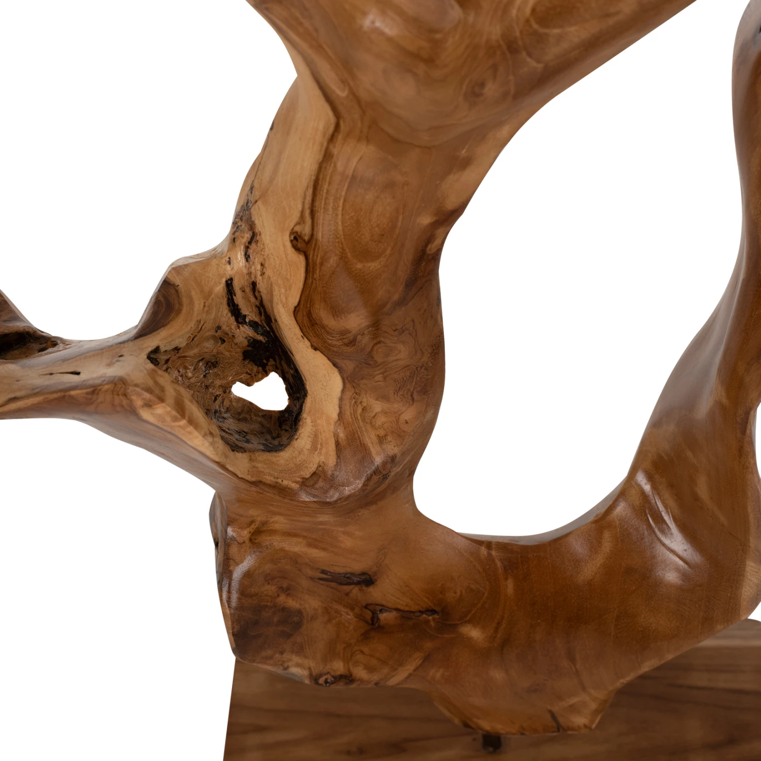 Dekor për tavolinë FH7713, dru tik i fortë, natyral, 26x16x70 cm