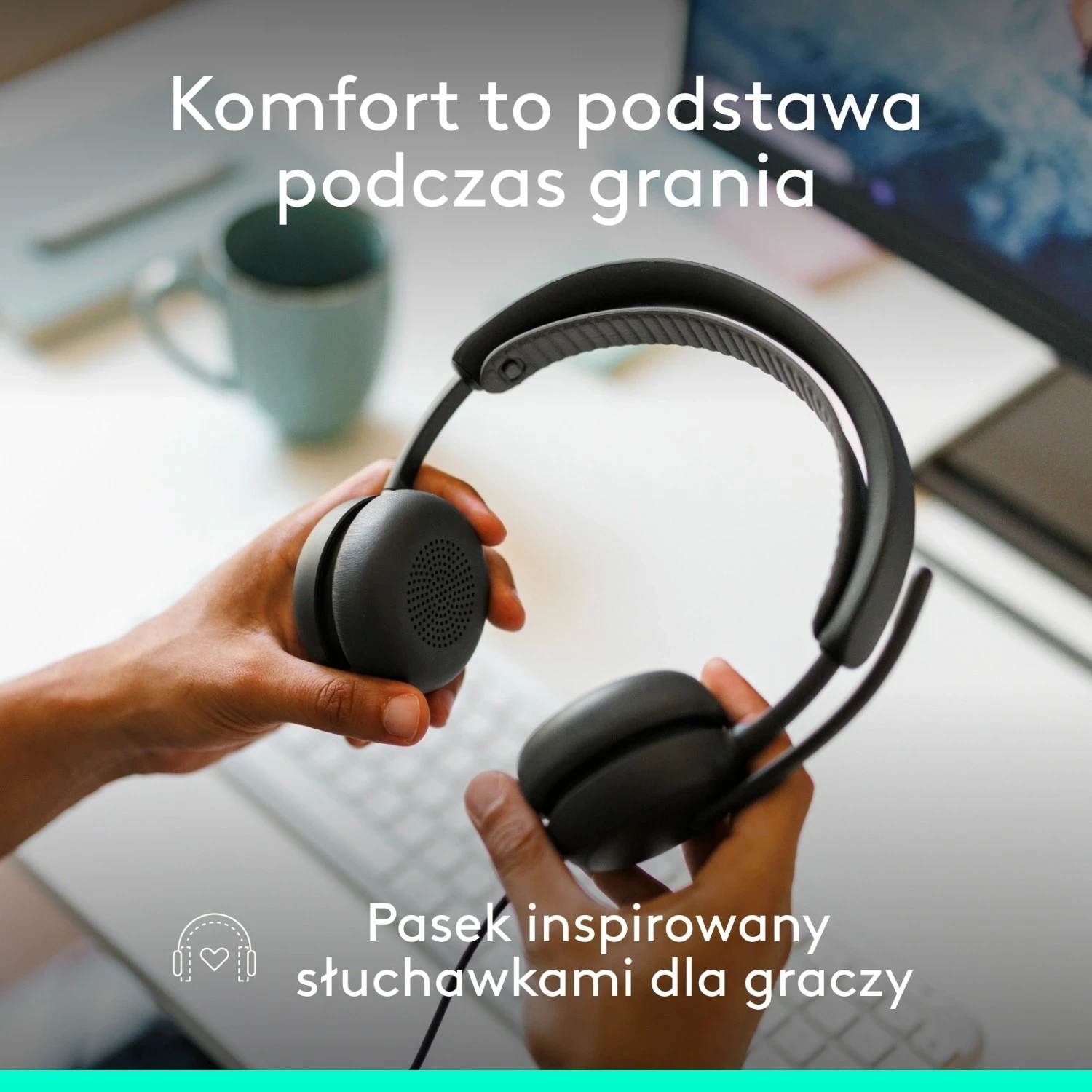 Kufje Logitech Zone Wired 2, me ANC, me kabllo, për Mac/PC, e zezë