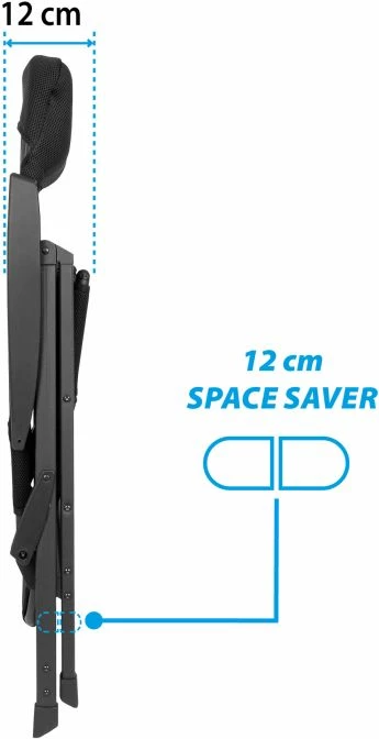 Karrige kampingu BRUNNER Skye 3D Advance 0404063N.C09, palosëse, shpinore e rregullueshme 6 pozicione, kornizë alumini, rrjetë 3D e mbushur, e zezë