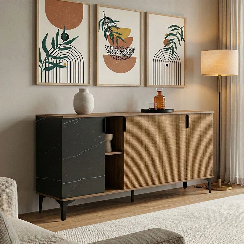 Bufe Riba, pamje arre dhe mermeri të zi, 180x40x78cm