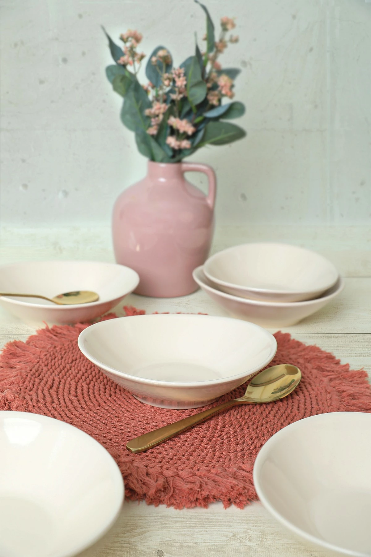 Set tasash qeramike, krem, 6 copë, Hermia Concept, X0001651800000000000000000