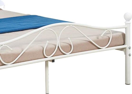 Krevat Yorick metalik i bardhë 150x200x99cm