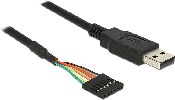 Kabllo konvertues USB në TTL DeLOCK USB2.0-A/TTL 6-pin, 1.8m, e zezë