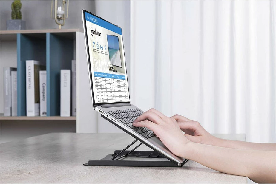 Qëndrim laptopi MANHATTAN, 5 nivele, 10-15.6 inç, zi