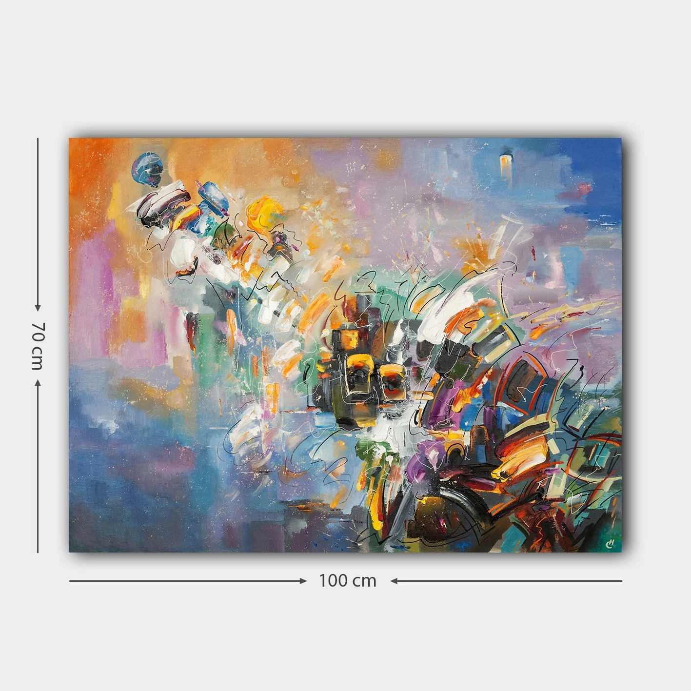 Pikturë dekorative në kanavacë, shumëngjyrëshe, 70x100cm, 1099772342_70100