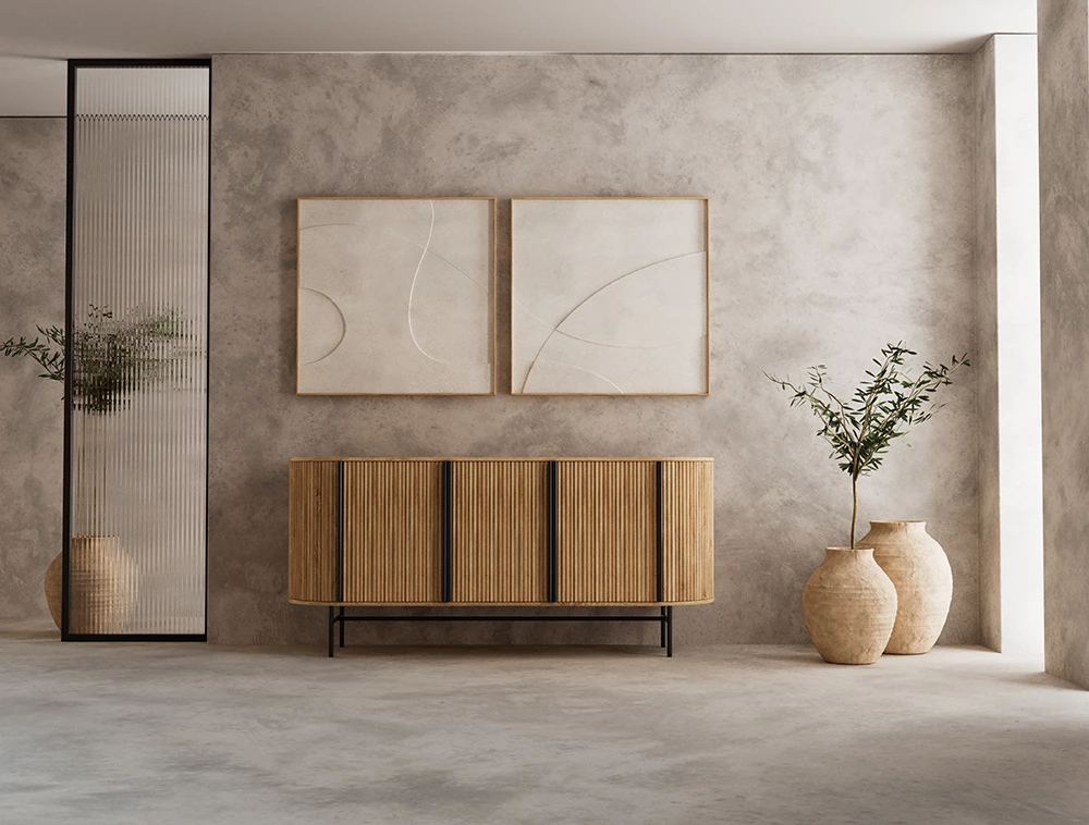 Bufe ORGANIC me 3 dyer, ngjyrë natyrale, 164x46x75