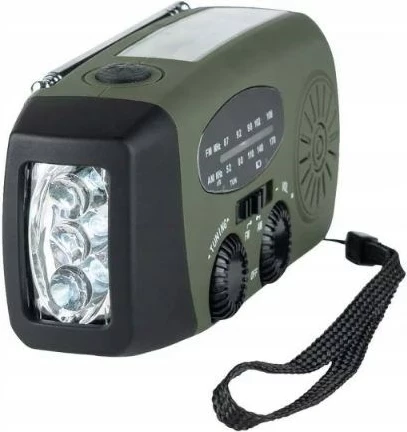 Radio emergjente FOSCO Outdoormen Edit, solar-dynamo, e zezë