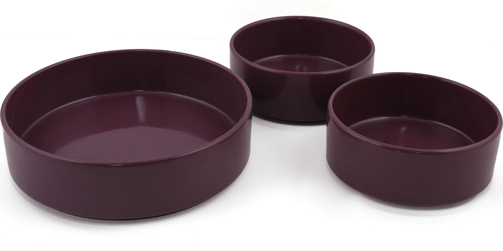 Set pjatash qeramike (3 copë), ngjyrë vjollcë, Hermia Concept, ST038003F498A000000MACD700
