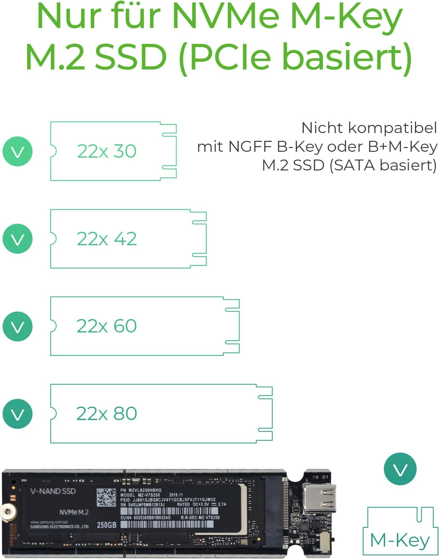 Kasë SSD ICY BOX IB-1817M-C31, M.2, PCI Express 3.0, 10 Gbit/s, USB lidhje, Gri