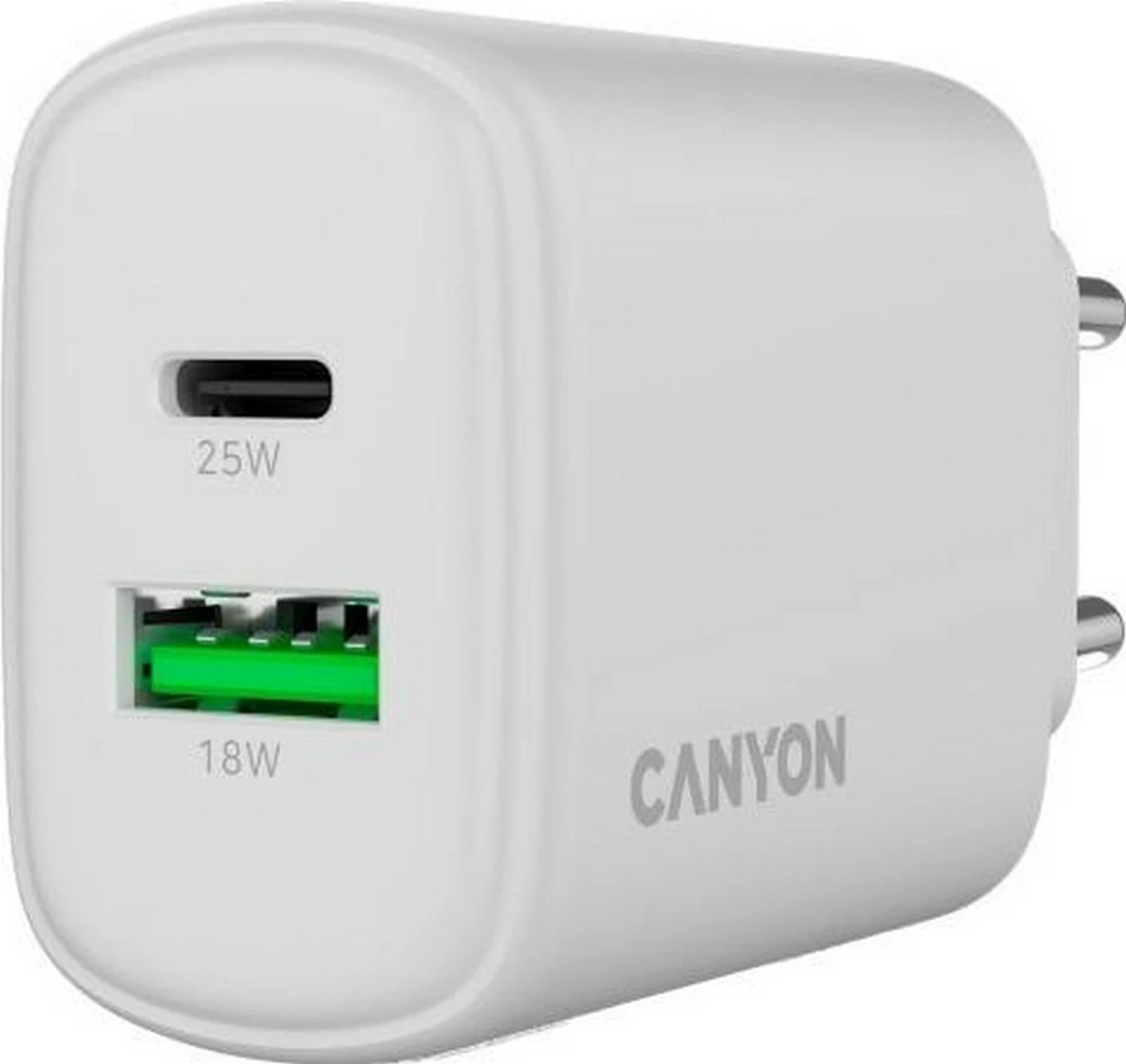 Karikues rrjeti Canyon OnCharge 250 25W, 1x USB-C PD, 1x USB-A QC, i bardhë