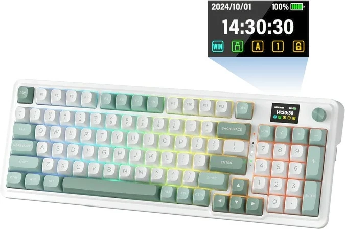 Tastierë mekanike Redragon Galatin Pro K719WG-RGB-PRO, 96%, RGB, wireless/wired, e bardhë