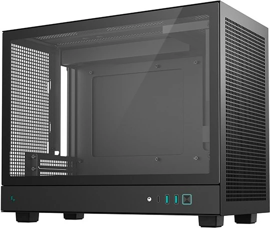 Kasë DeepCool CH160 PLUS Small Form Factor, xham i temperuar, e zezë