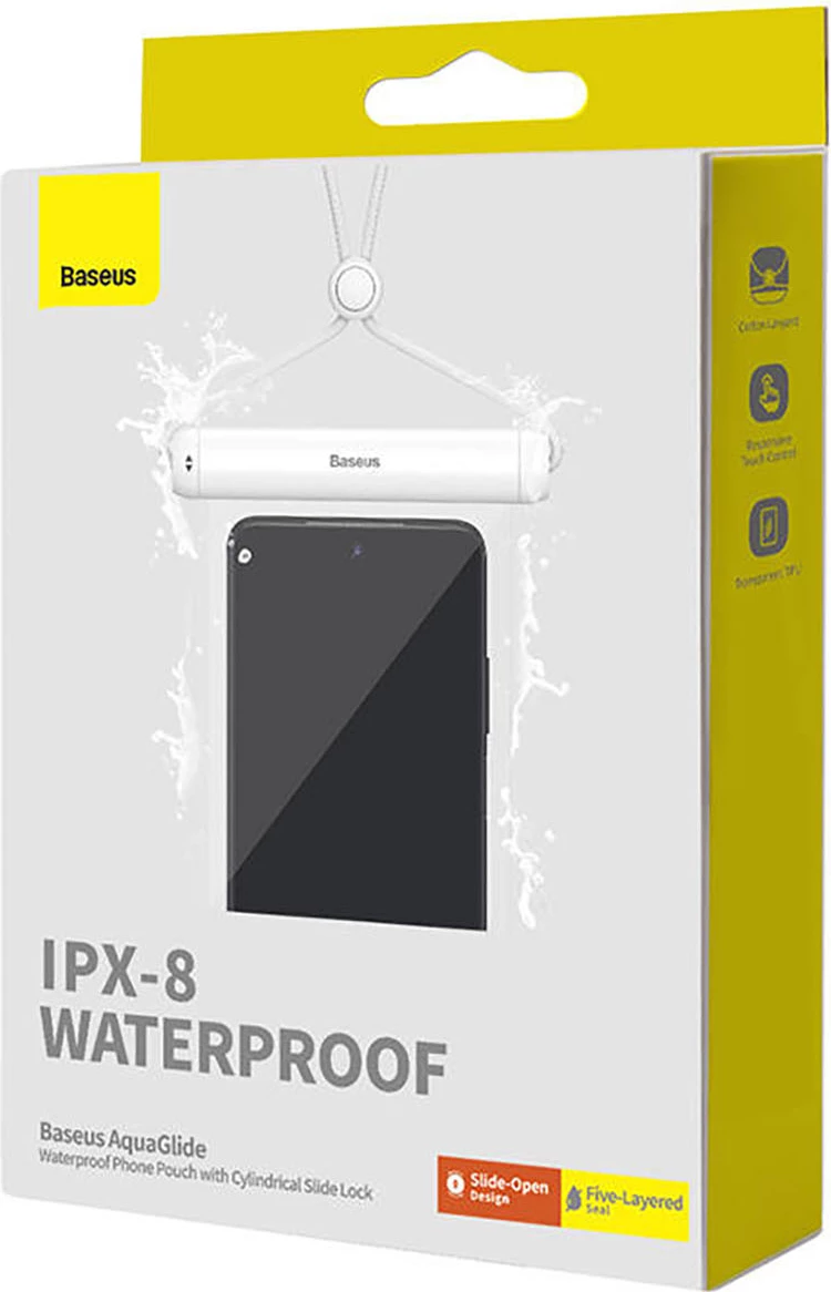Mbështjellës Baseus AquaGlide BS-PC030 për telefon, IPX8, i bardhë