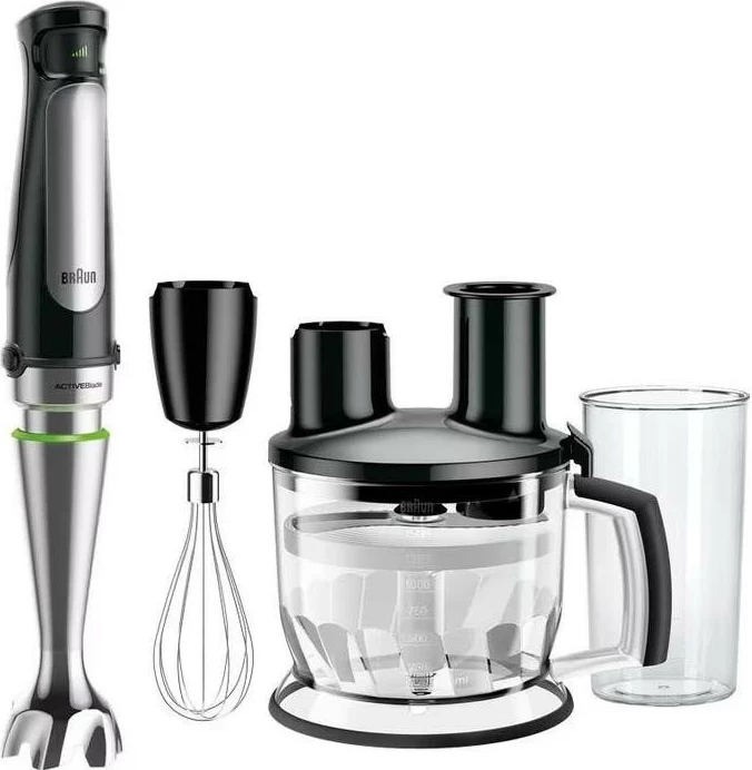 Blender dore Braun MultiQuick 7 MQ7075X 1000W, set me aksesorë, zi/argjend