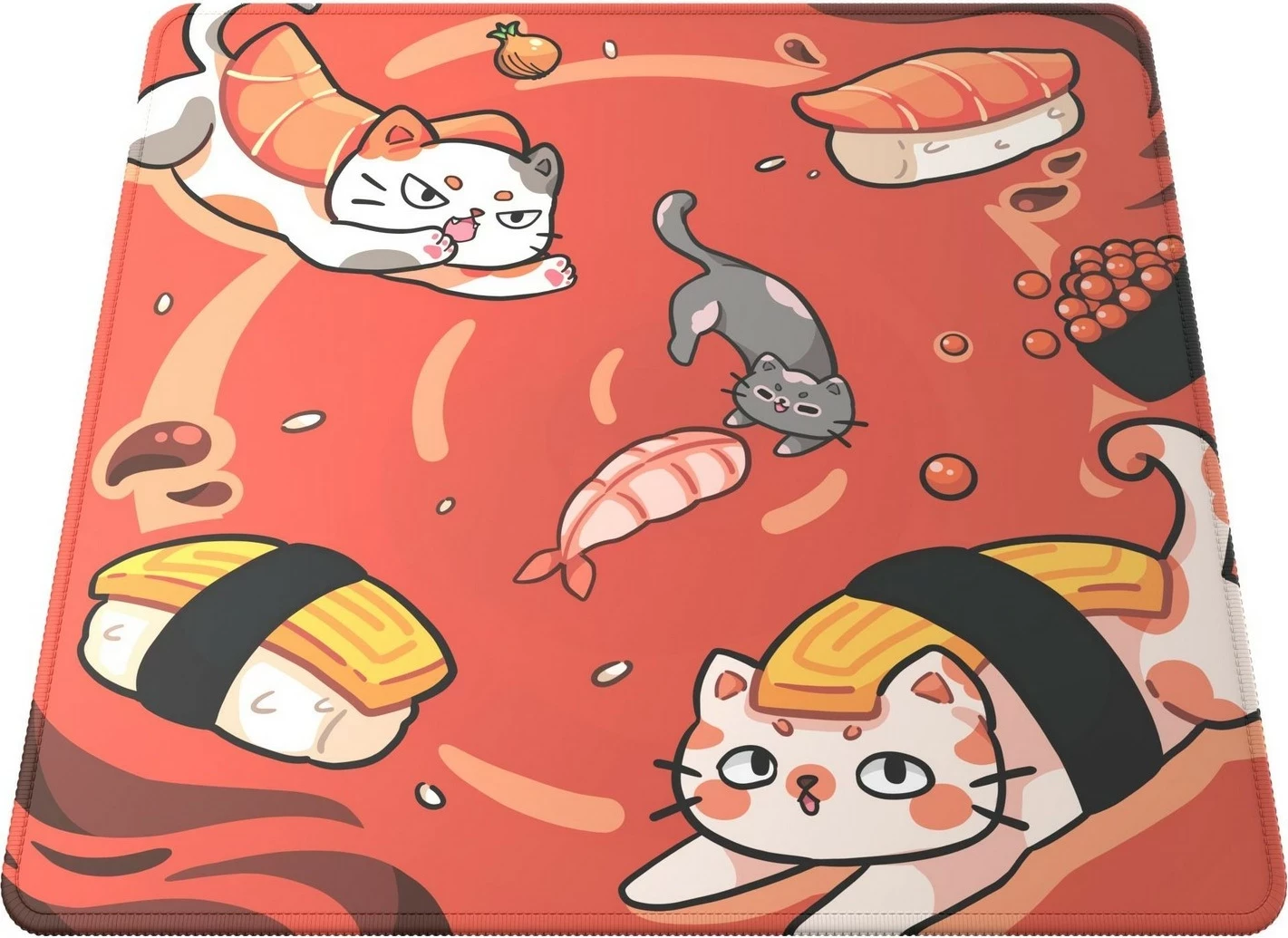 Mauspad Dark Project Sushi Cats Pro L, tekstil, e kuqe