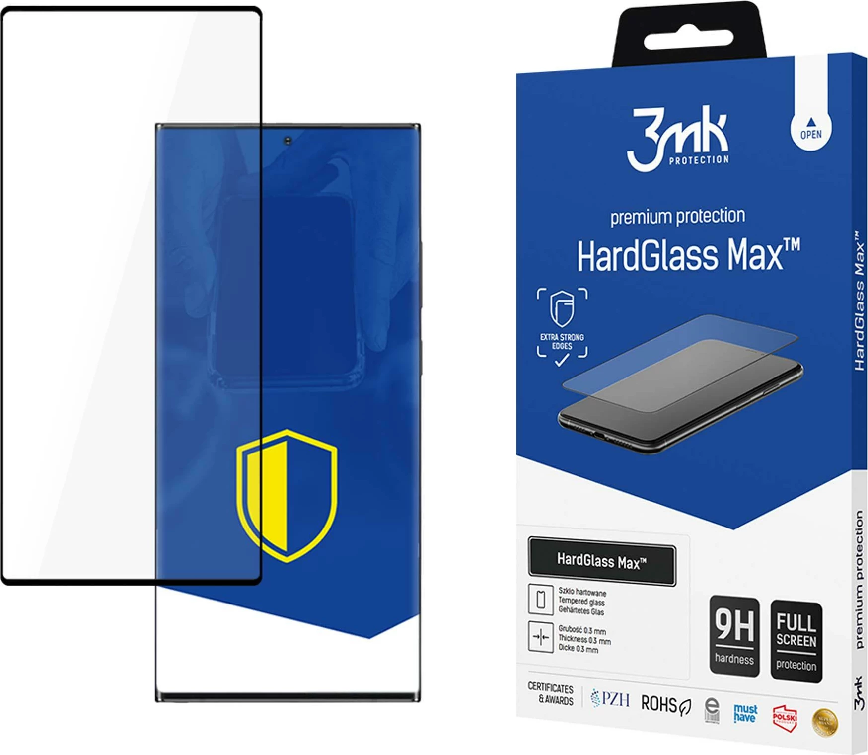 Mbështjellës xhami i temperuar 3mk HardGlass Max FingerPrint për Samsung Galaxy S22 Ultra 5G