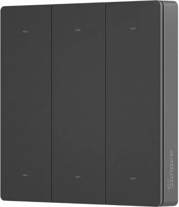 ndërprerës muri i mençur Wi‑Fi SONOFF R5, kontroll skenash, 6 butona, rreze 90 m, me 2 bateri CR2032, gri e errët