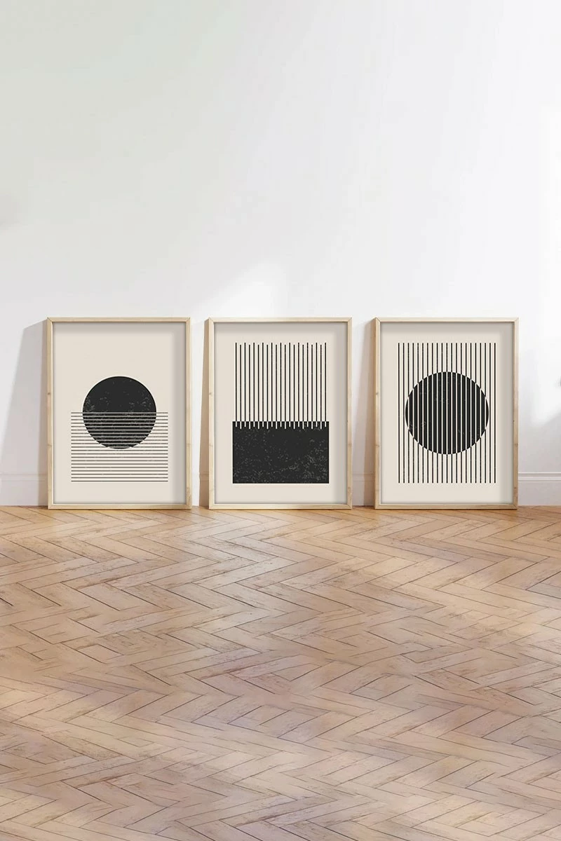 Pikturë dekorative me kornizë MDF (3 copë), Wallity, Huhu212, 30x40cm