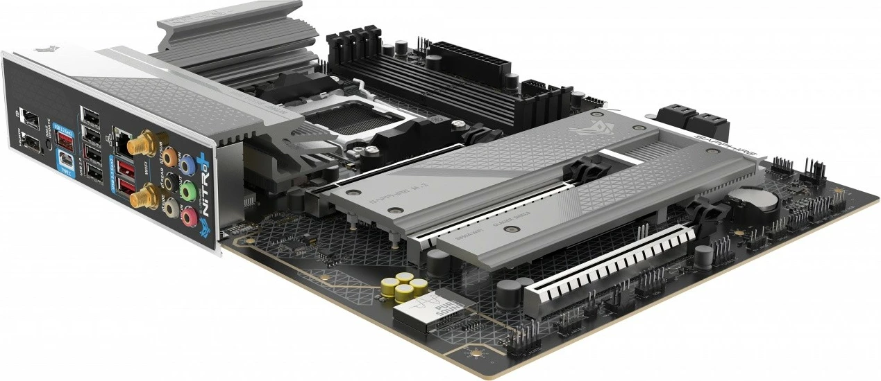 Pllakë amë, Sapphire NITRO+ B850A WIFI 7, AM5, chipset AMD B850, 4x DDR5 deri 256GB 8000 MHz OC, PCIe 5.0 x16 dhe M.2, Wi‑Fi 7, 2.5GbE, ATX