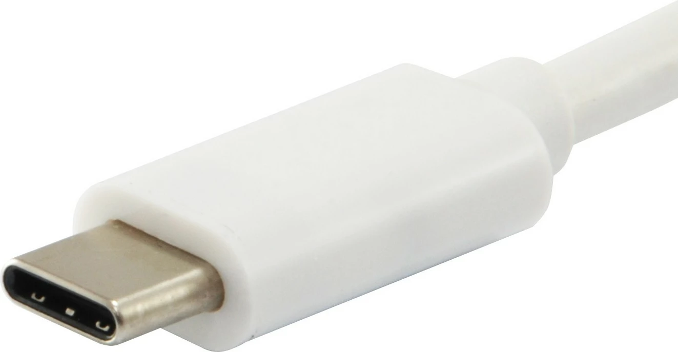 Adapter USB Type-C në VGA/USB-A/PD Equip, USB 3.2 Gen 1, e bardhë