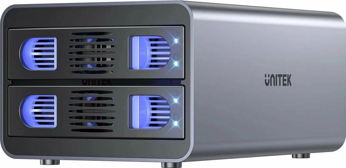 Kasë eksternale RAID për disqe SATA 2.5"/3.5", Unitek S1308B01-EU, USB 3.2 Gen1 5Gb/s, 40TB, 4 mënyra, gri