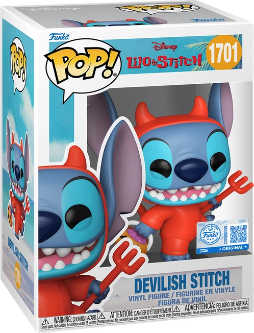 Figurinë koleksionuese Funko Pop! Disney Lilo & Stitch Stitch as Devil me mundësi Chase