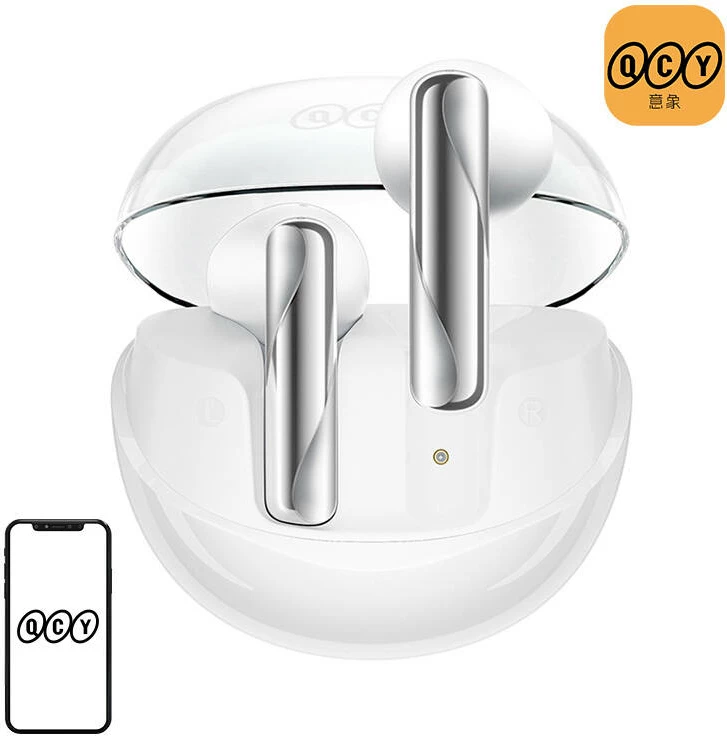 Kufje TWS QCY AilyBuds Clear T32, të bardha