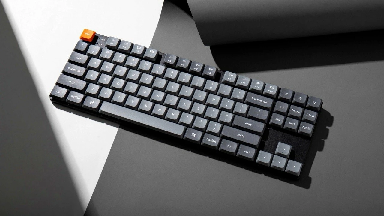 Tastierë mekanike Keychron K1 Max K1M-H1, QMK/VIA, Gateron Red, TKL 80%, RGB, USB/Bluetooth/2.4GHz, US layout, e zezë