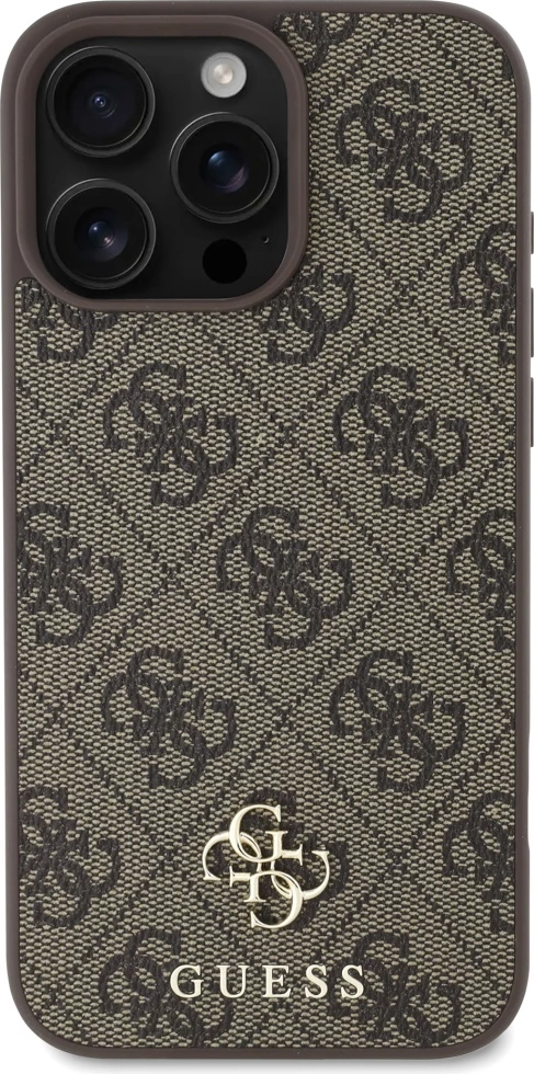 Mbështjellës Guess 4G Small Classic MagSafe për iPhone 16 Pro, Kafe