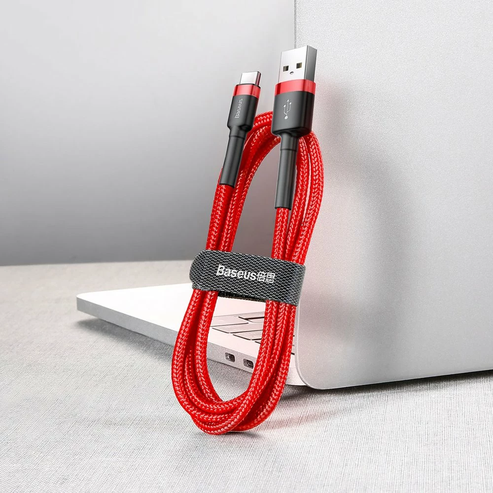 Kabllo Baseus Cafule, USB në USB-C, 3 metra, i kuq