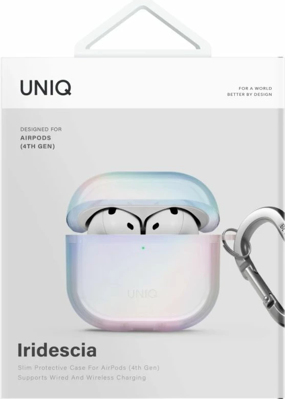 Kutí AirPods UNIQ Iridescia Hang Case, holo white