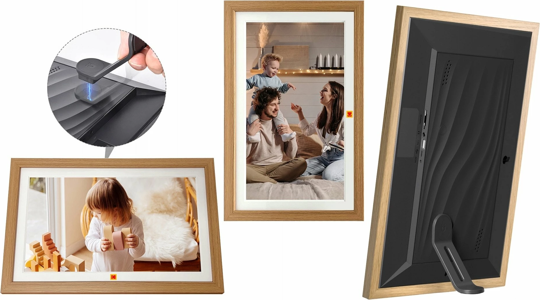 Kornizë digjitale fotografish Kodak RCF-1561W 15.6\" Full HD 32GB Wi‑Fi Touch, kafe (burlywood)