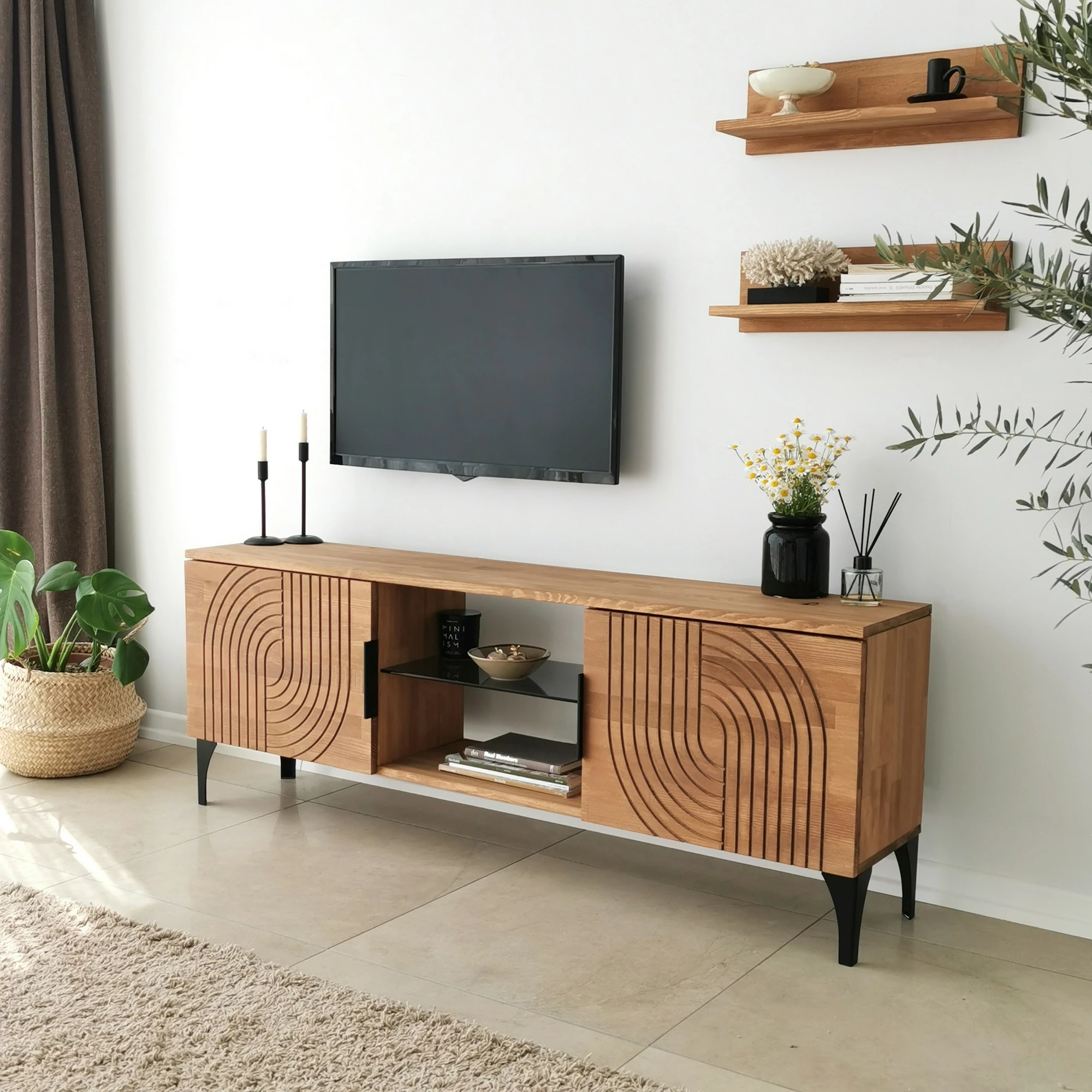 Komodë TV Hanah Home, Lidya, ngjyrë lisi